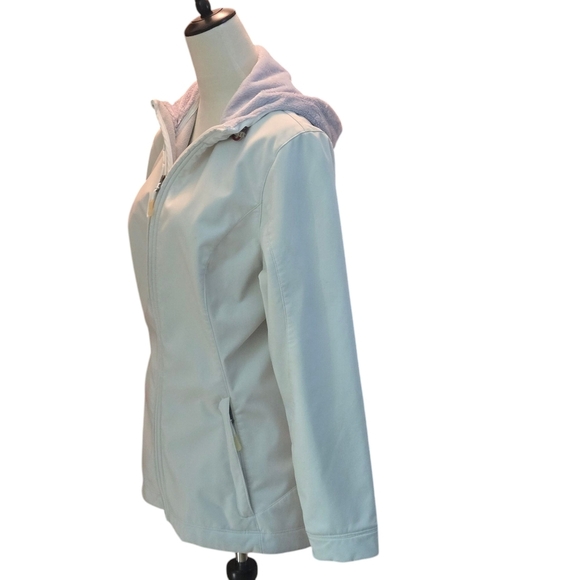 Natural Reflections Jacket Ivory Full Zip Fur-lined Drawstring Hood Women Medium - Picture 5 of 15